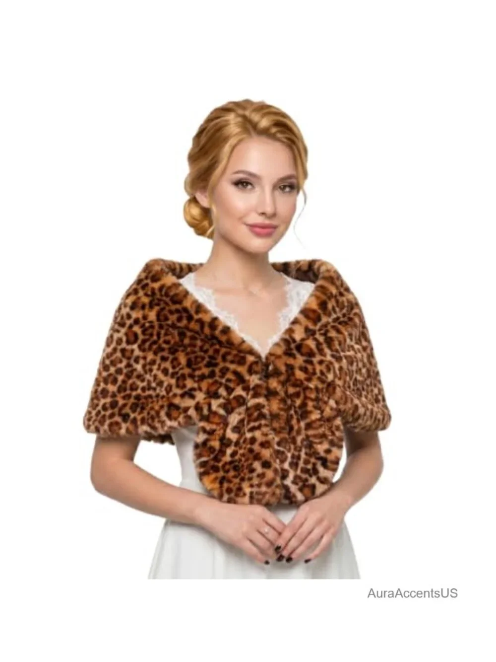 Faux Fur Collar Scarf Wrap Winter Stole Shawl Shrug Neck Warmer